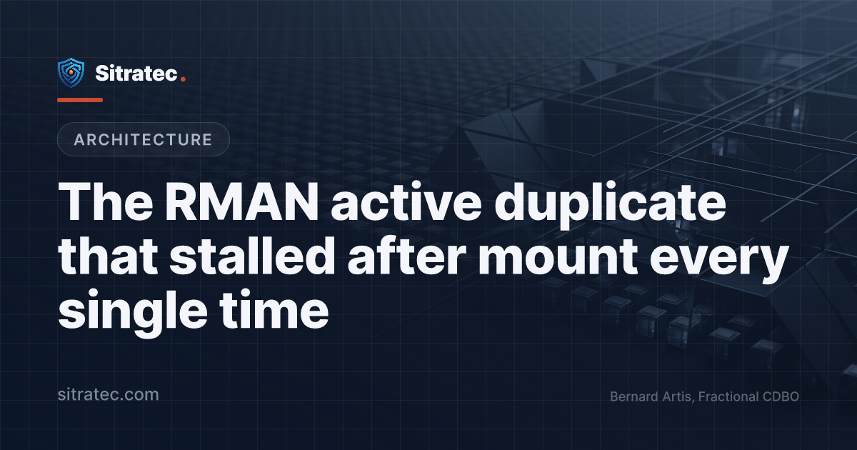 The RMAN active duplicate that stalled after mount every single time